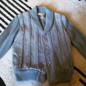 *Rare* Vintage High Gear Genuine Leather Cardigan Sweater.